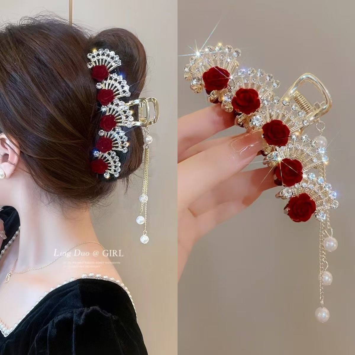 Pince à cheveux vintage rouge  - Formal Wear Hairstyles For Women avis et prix