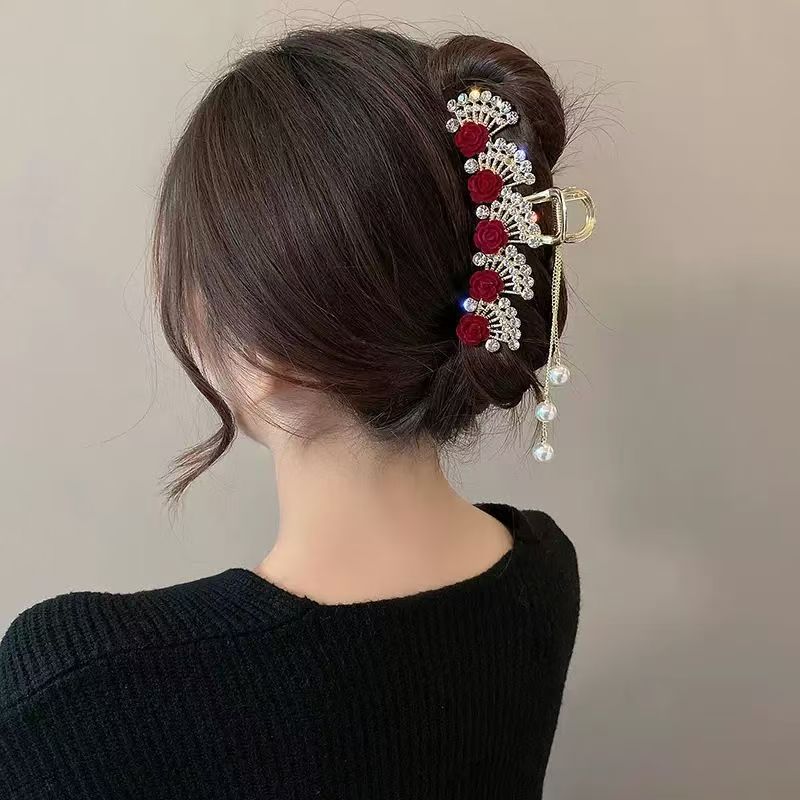 Pince à cheveux vintage rouge  - Formal Wear Hairstyles For Women avis et prix